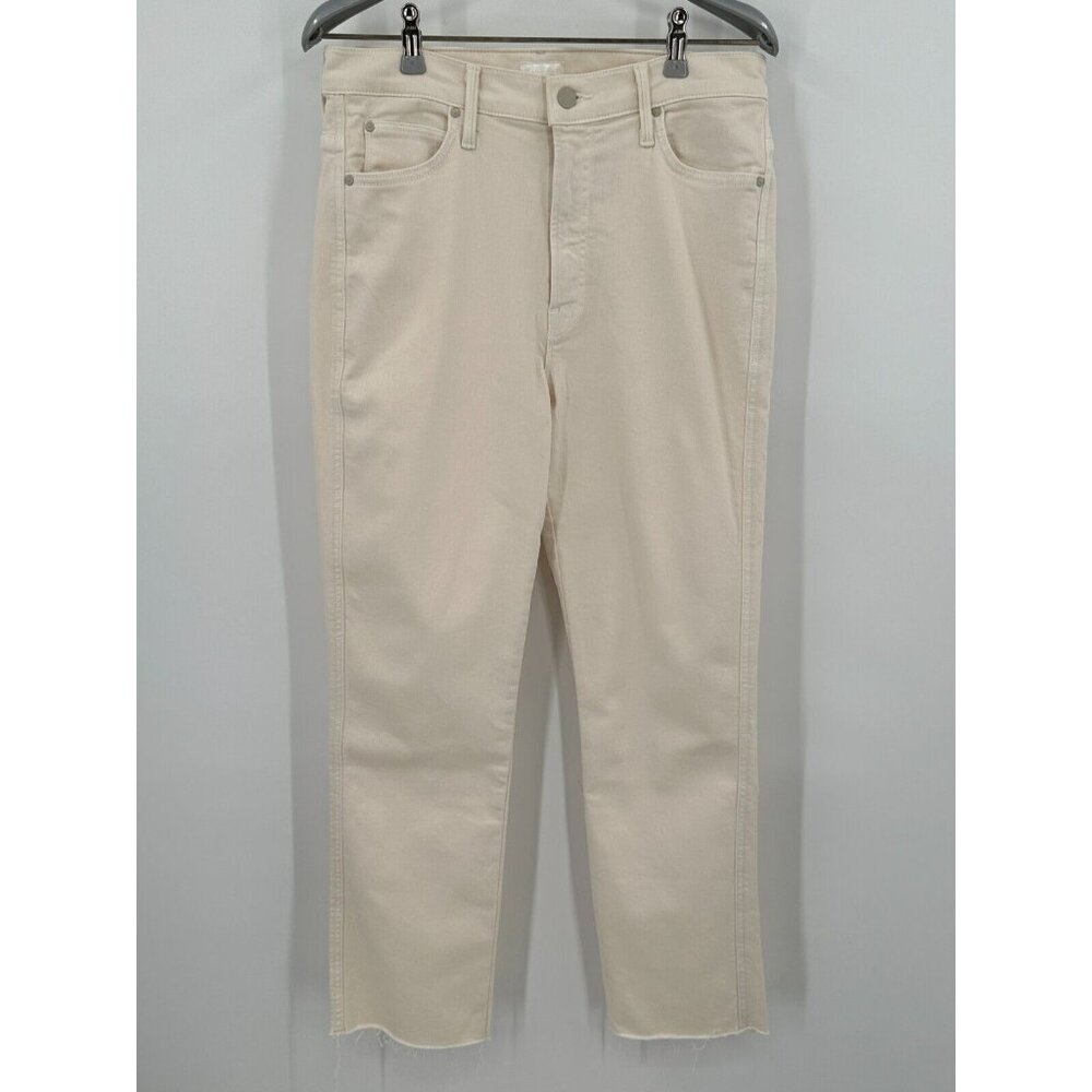 Mother Denim Eggnog High-Waisted Rascal Ankle Fray Jeans 31 Play-Date NWOT NEW